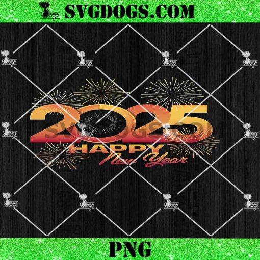 Happy New Year 2025 Fireworks Family Matching PNG