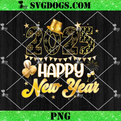 Happy New Year Party 2025 PNG, Ballon Family Matching PNG