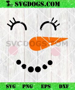 Happy Snowman Face Christmas SVG