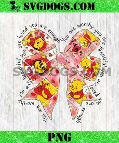 Happy Valentine Winnie The Pooh Png, Pink Valentine Cartoon Character Png