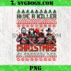 Horror Christmas Wreath Ugly Sweater PNG, Horror The slayer PNG, Have A Killer Christmas PNG