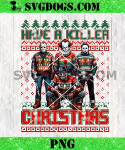 Horror Have A Killer Christmas Ugly Sweater PNG, Christmas Movie Killer PNG