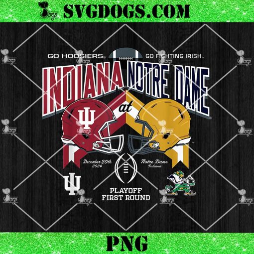 Indiana Hoosiers at Notre Dame Fighting Irish CFP 2024-2025 PNG