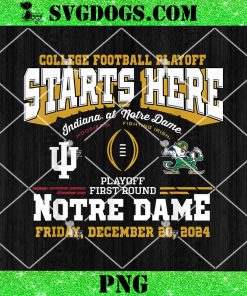 Indiana Hoosiers at Notre Dame Fighting Irish CFP 2024-25 PNG