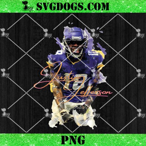 Justin Jefferson 90s Graphic PNG, Minnesota Vikings PNG