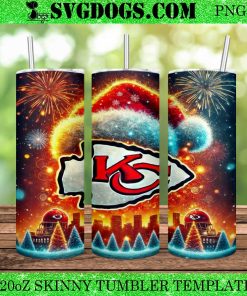 Kansas City Chiefs Christmas 20oz Tumbler Wrap PNG, Kc Chiefs  NFL Santa PNG