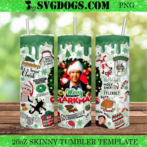 Merry Clarkmas 20oz Tumbler Wrap PNG