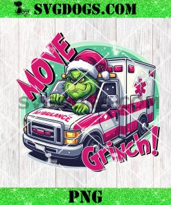 Move Grinch Christmas Ambulance Driver PNG, Ambulance car Christmas PNG