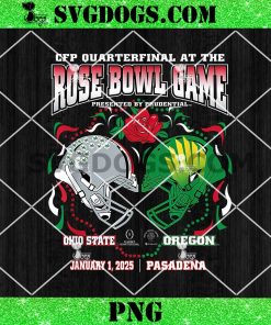 Oregon Ducks Rose Bowl 2024-25 CFP PNG, Game presented by Prudential PNG