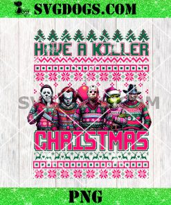 Pink Have A Killer Christmas Ugly Sweater PNG, Horror Christmas PNG