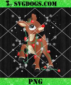 Red Nosed Reindeer Christmas Light PNG, Santa Claus’s Reindeer PNG