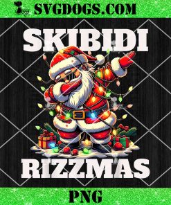 Rizz Christmas Santa PNG, Funny Xmas Gen Alpha Skibidi Rizzmas PNG