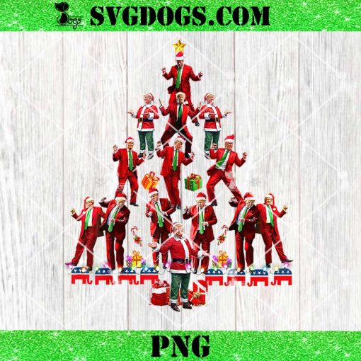 Santa Trump Dance Tree Christmas PNG, Christmas Holiday Trump PNG