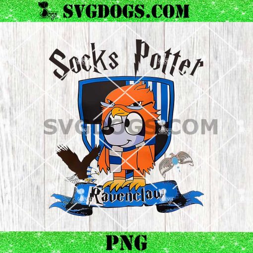 Socks Potter Ravenclaw PNG, Harry Potter Bluey PNG