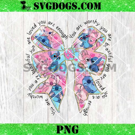 Stitch Valentine Coquette PNG, Happy Valentine Day PNG