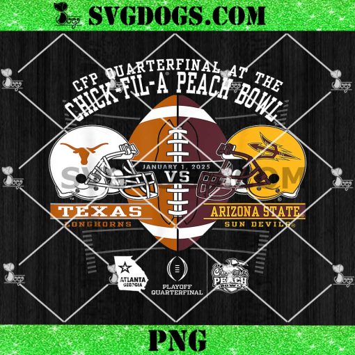 Texas Longhorns vs Arizona State Sun Devils Peach Bowl 2025 PNG