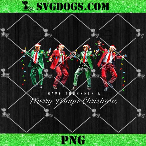 Trump Have Yourself A Merry MAGA Christmas PNG, Funny Dancing President 2024 PNG
