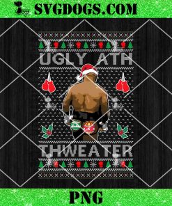 Ugly Ath Sweater Merry Christmas PNG, Mike Tyson Ugly PNG