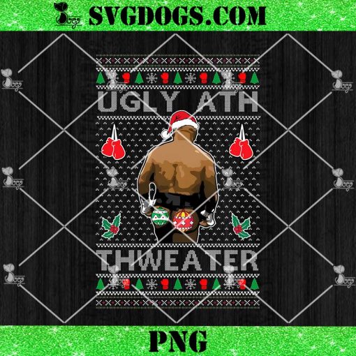 Ugly Ath Sweater Merry Christmas PNG, Mike Tyson Ugly PNG