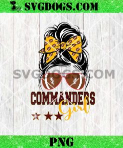 Commanders Girl PNG, Messy Bun Commanders PNG