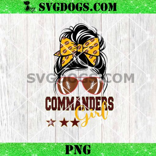 Commanders Girl PNG, Messy Bun Commanders PNG