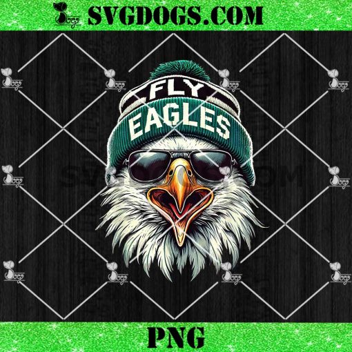 Cool Face Fly Philadelphia Eagles PNG, Fly Eagle with Sunglasses PNG