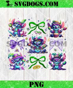 Coquette Mardi Gras Stitch Png, Mardi Gras Cartoon Png