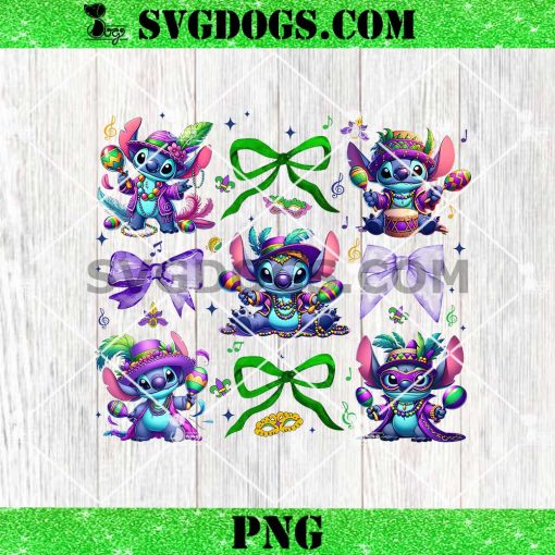 Coquette Mardi Gras Stitch Png, Mardi Gras Cartoon Png