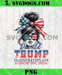 Donald Trump Girl Inauguration Day 2025 PNG, Messy Bun Girl Trump PNG