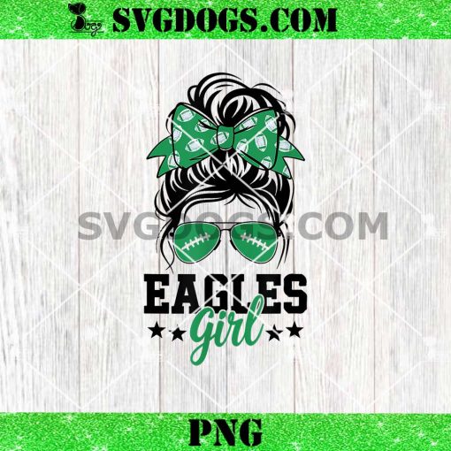 Eagles Girl PNG, Messy Bun Philadelphia Eagles PNG