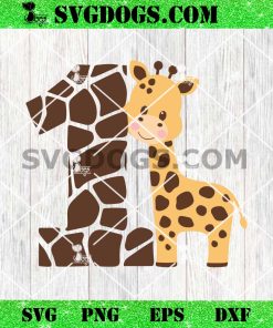 Giraffe Number 1 Birthday SVG