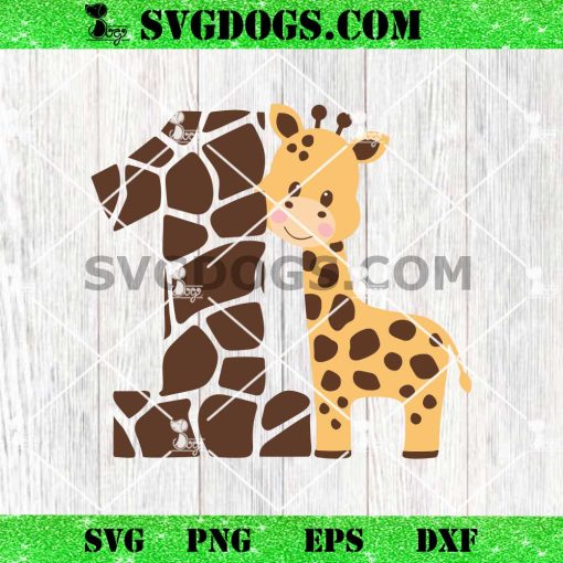 Giraffe Number 1 Birthday SVG