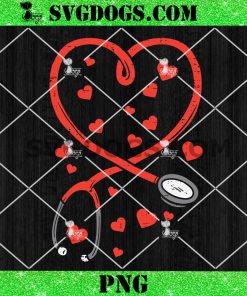 Heart Stethoscope Nurse Valentines Day PNG