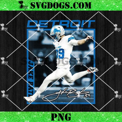 Jake Bates Autographed Detroit Lions PNG