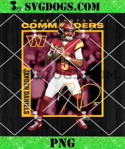 Jayden Daniels Burgundy Washington Commanders Player Frame PNG