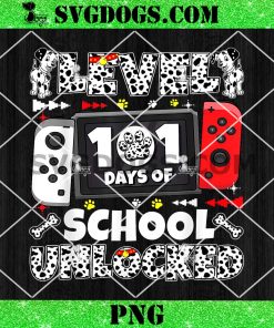 Level 101 Days Of School Unlocked PNG, Cute Dog Video Gamer Lover PNG