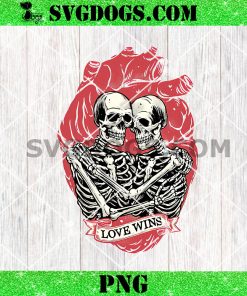 Love Wins PNG, Skeleton Valentine PNG