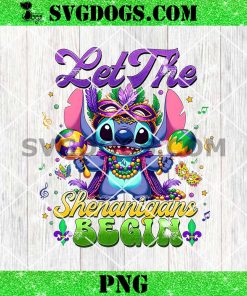 Mardi Gras Stitch Png, Let The Shenanigans Begin Png