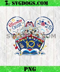 Mickey and Friends Disney Birthday Cruise 2025 PNG, Disney Birthday 10 PNG