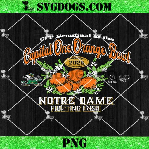 Notre Dame Fighting Irish CFP Orange Bowl 2024-25 Navy PNG