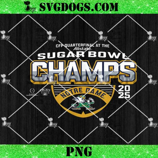 Notre Dame Fighting Irish Sugar Bowl Champs 2025 Icon Black PNG