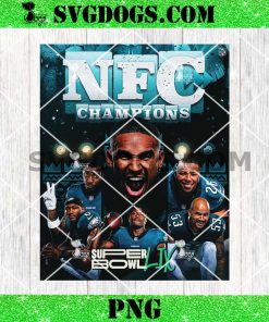 Philadelphia Eagles 2024 NFC Champions Poster PNG, Super Bowl LIX PNG