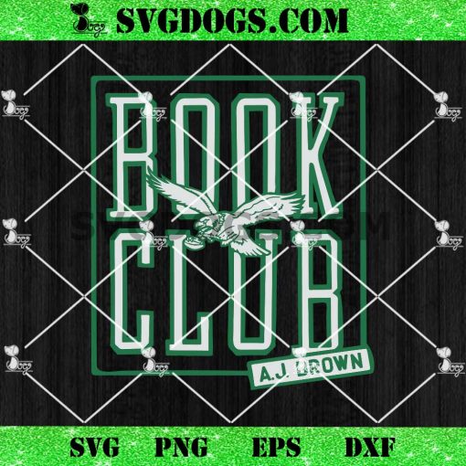 A J Brown Gray Philadelphia Eagles SVG, Eagles Book Club SVG PNG