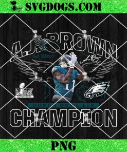 A.J. Brown Black Philadelphia Eagles Super Bowl LIX Champions PNG