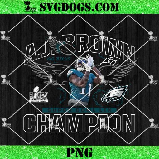 A.J. Brown Black Philadelphia Eagles Super Bowl LIX Champions PNG