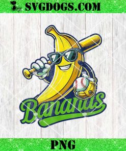 Banana Playing Baseball PNG, Cute Banana PNG