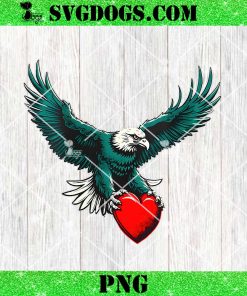 Cool Eagle Valentine’s day PNG, Philadelphia Eagles Hearts PNG