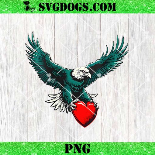 Cool Eagle Valentine’s day PNG, Philadelphia Eagles Hearts PNG