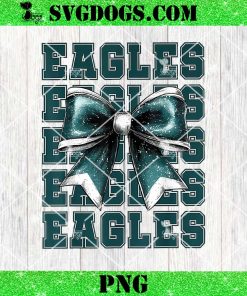 Coquette Bow Eagles Football PNG