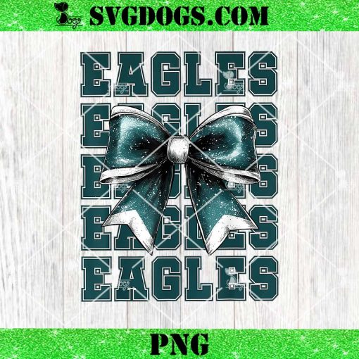 Coquette Bow Eagles Football PNG